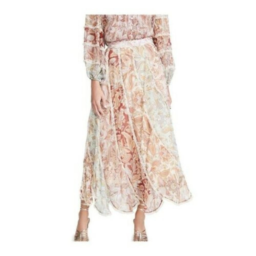 NWT Zimmermann Ladybeetle Spliced Skirt in Floral AU 0